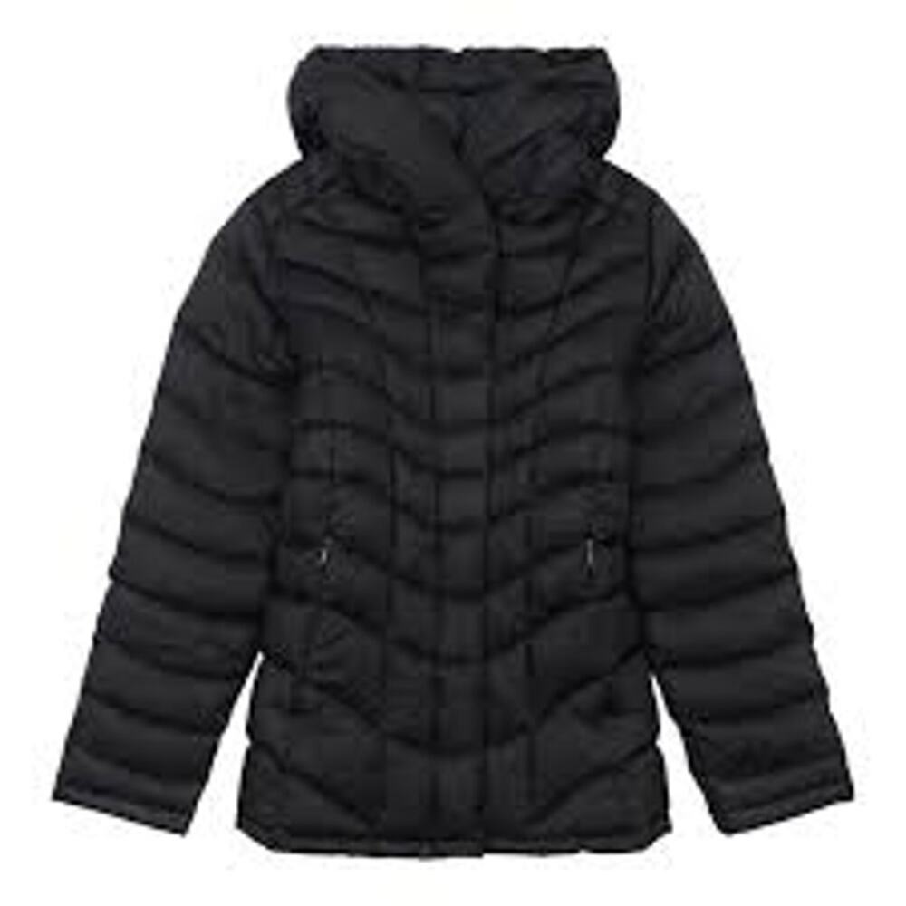 Patagonia Downtown Loft Jacket Down Puffer Hip Shawl Collar Hood Pocket Black XS